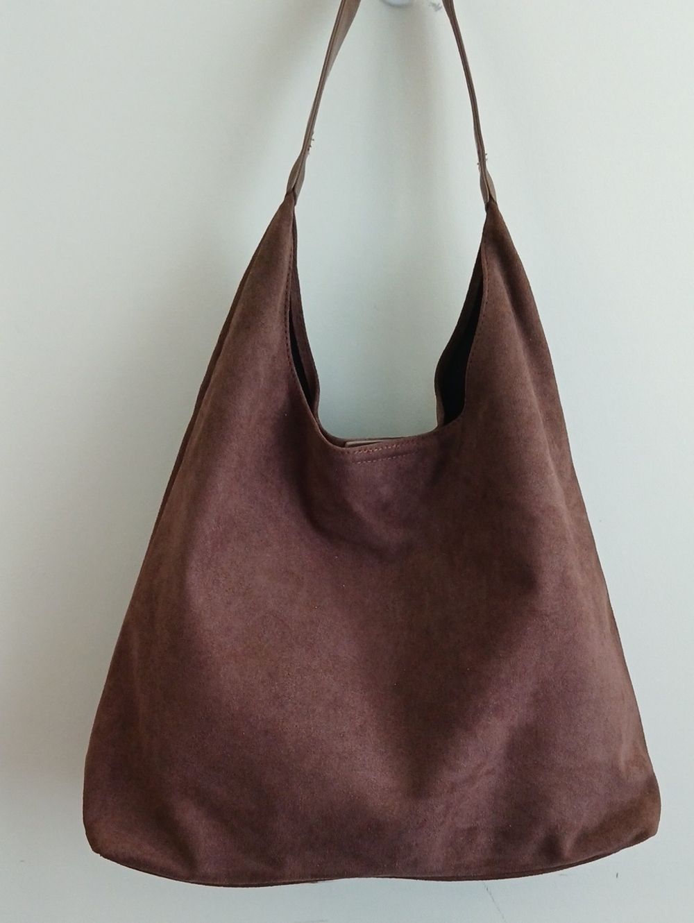 Large Brown Suede Hobo Bag